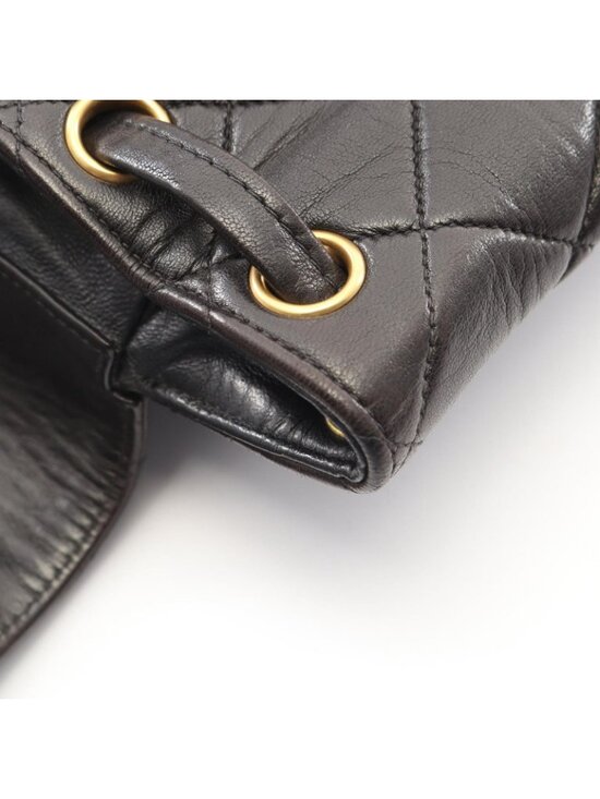Chanel Backpack Quilted Black Lambskin Double Turnlock Chain main image 10